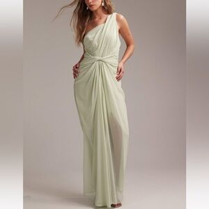 ASOS DESIGN one shoulder draped twist detail midaxi dress